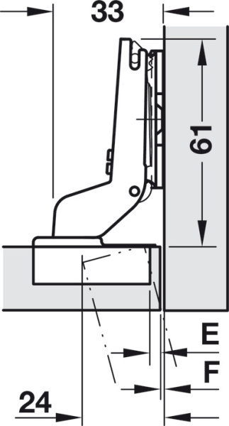 Петля Metalla 510 SM Black, вкладная, УО 110°, 48/6, h=11 мм, SС